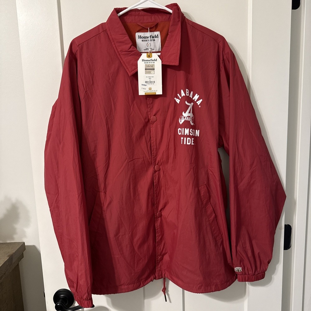 Homefield Coach  Alabama Crimson Tide Windbreaker Mens Size S Red NWT
